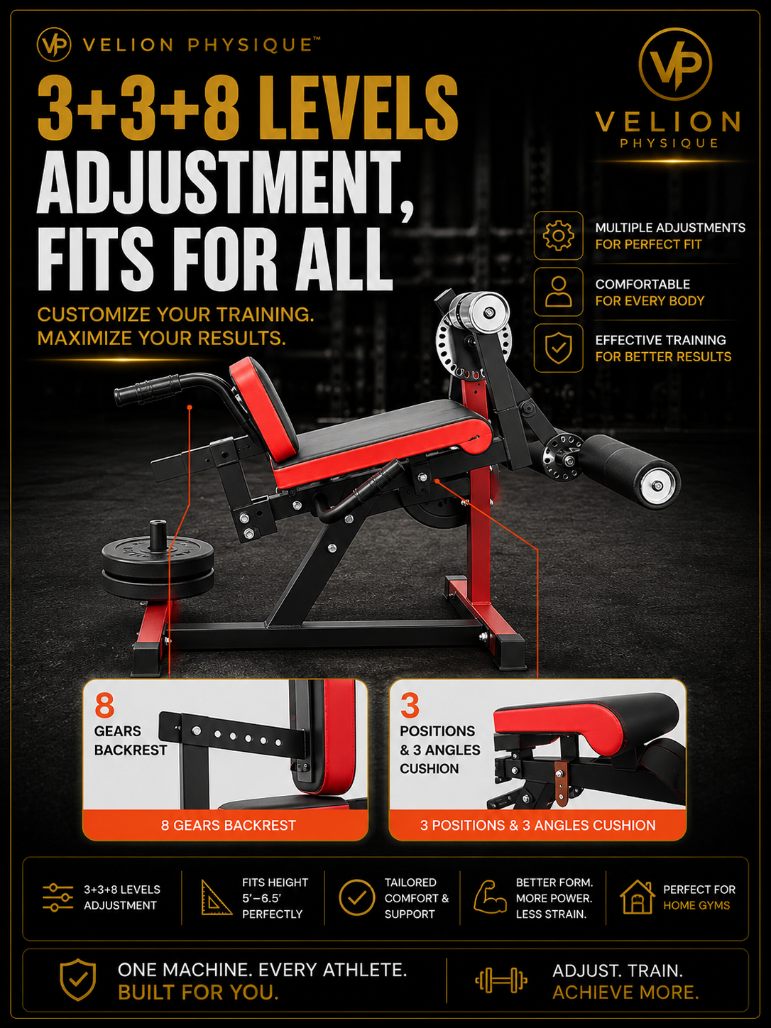 Velion Physique™ Elite Leg Extension & Curl Machine