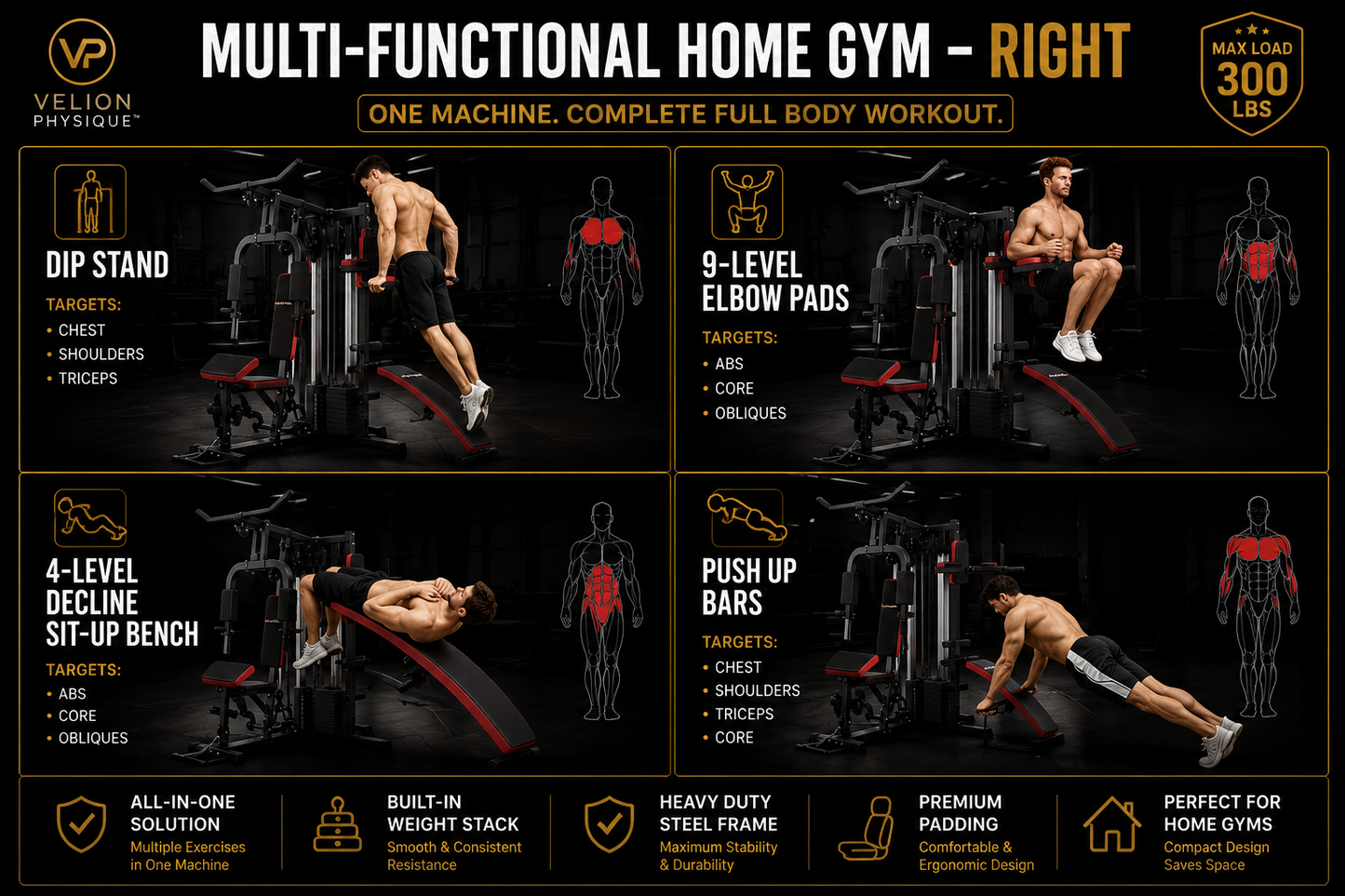 Velion Physique™ Multi Gym Station | Complete Home Strength System