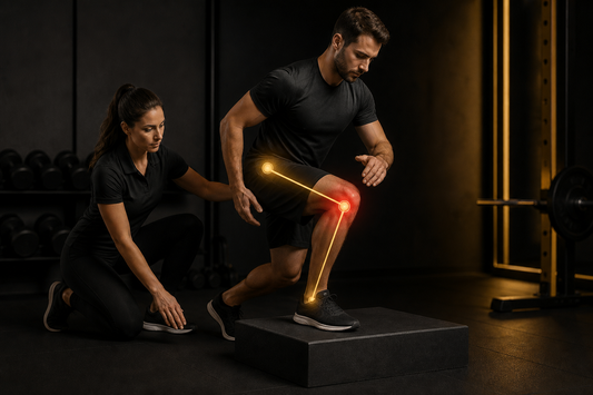 Lower-body mobility illustration showing the relationship between hip, knee and ankle