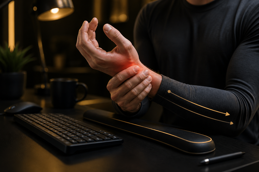 Wrist and hand position while typing at a desk