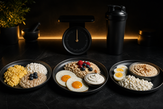 High-protein breakfast illustrating a 30 gram protein target