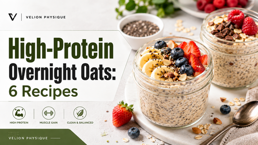 High-protein overnight oats with berries, nuts and chia seeds | Velion Physique