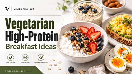 Vegetarian high-protein breakfast with yogurt, oats, berries and wholesome protein foods | Velion Physique