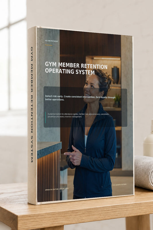 Gym Member Retention Operating System – cover of the digital operator playbook by Velion Physique