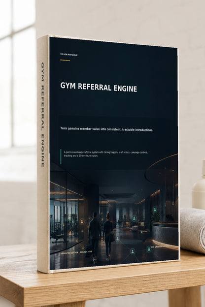 Gym Referral Engine – cover of the digital operator playbook by Velion Physique