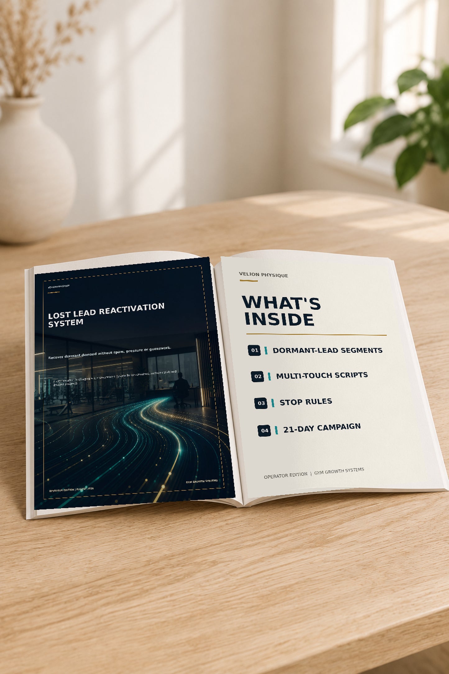 Lost Lead Reactivation System – overview of what is inside: REOPEN framework, eligibility gate, segments and 21-day sequence