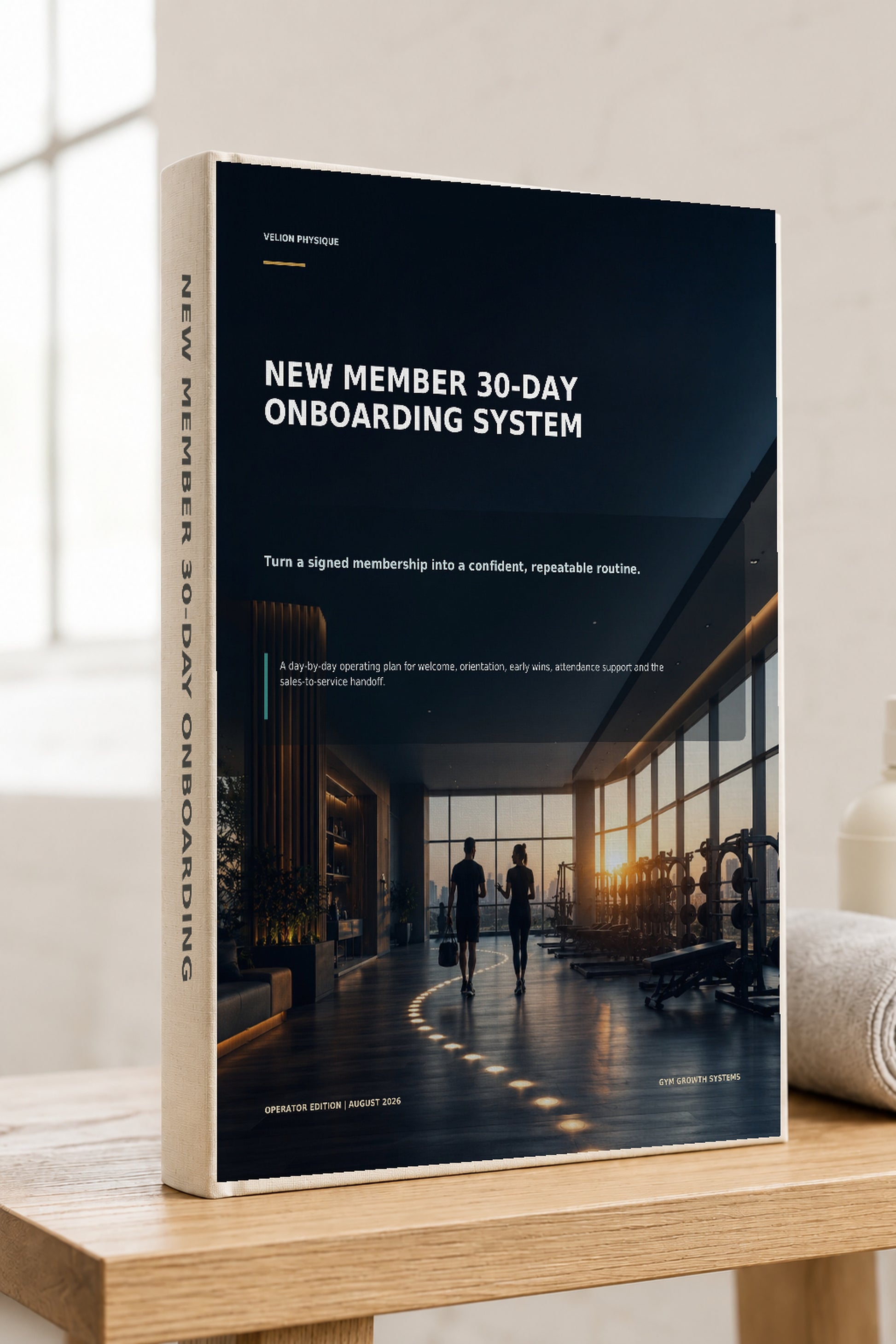 New Member 30-Day Onboarding System – cover of the digital operator playbook by Velion Physique