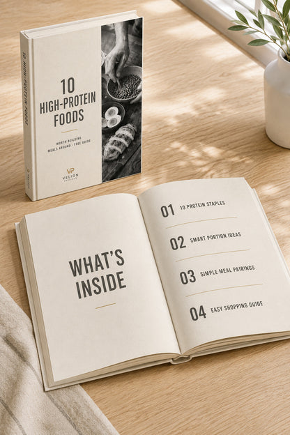 10 High-Protein Foods - preview of what is inside the free guide