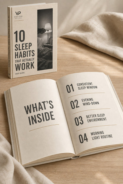 10 Sleep Habits That Actually Work - preview of what is inside the free guide