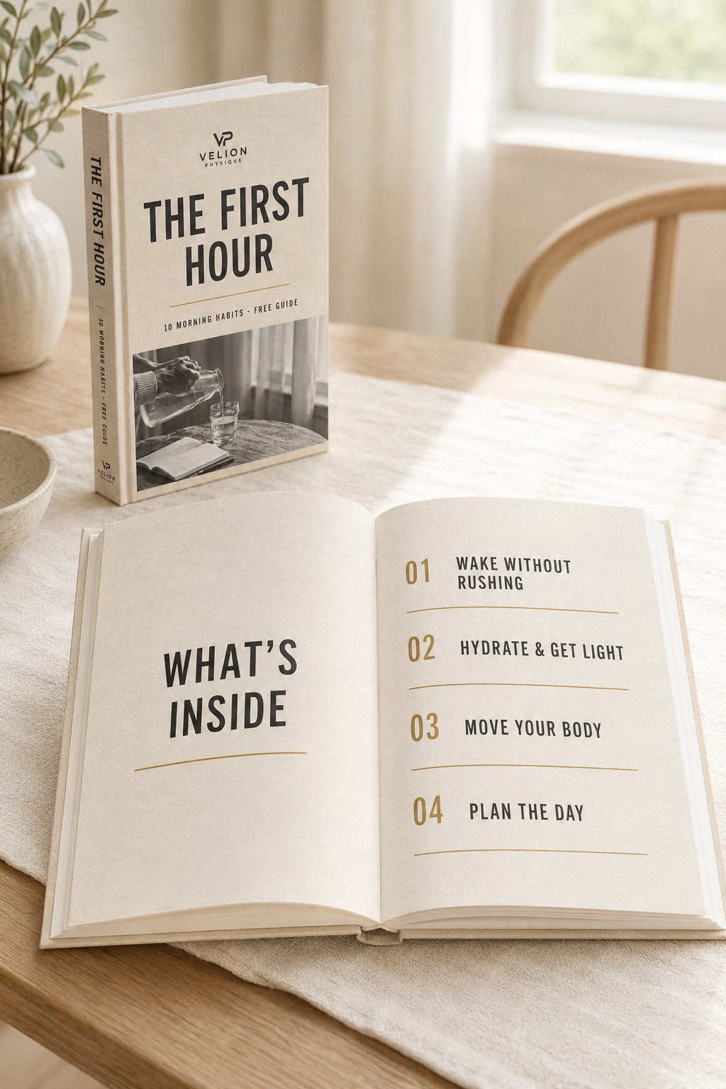 The First Hour - 10 Morning Habits - preview of what is inside the free guide