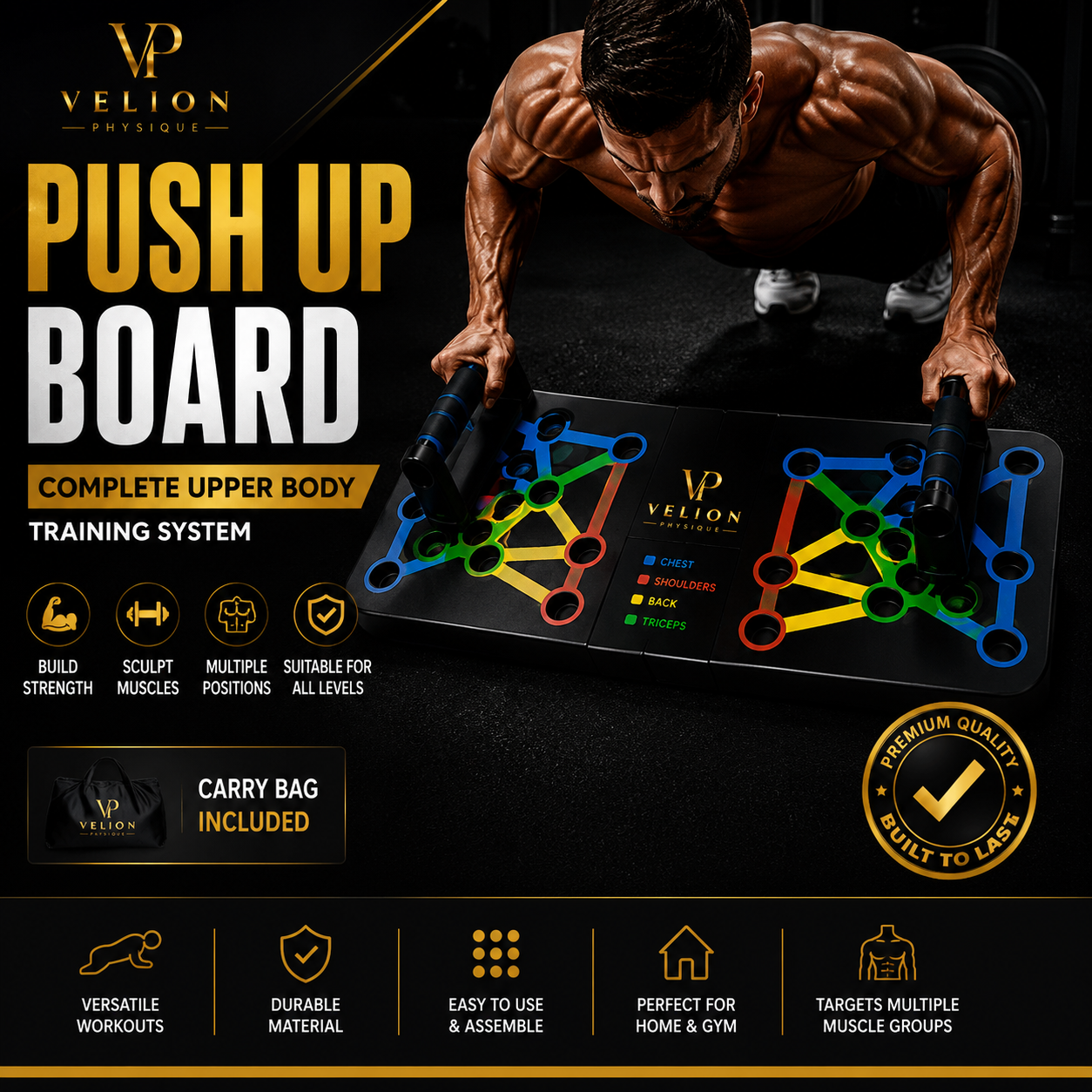 Premium Push Up Board | Complete Upper Body Training System