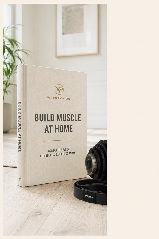 Build Muscle at Home: 8-Week Dumbbell and Band Programme - PDF guide cover