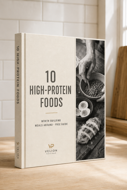 Free Guide: 10 High-Protein Foods Worth Building Meals Around - PDF guide cover