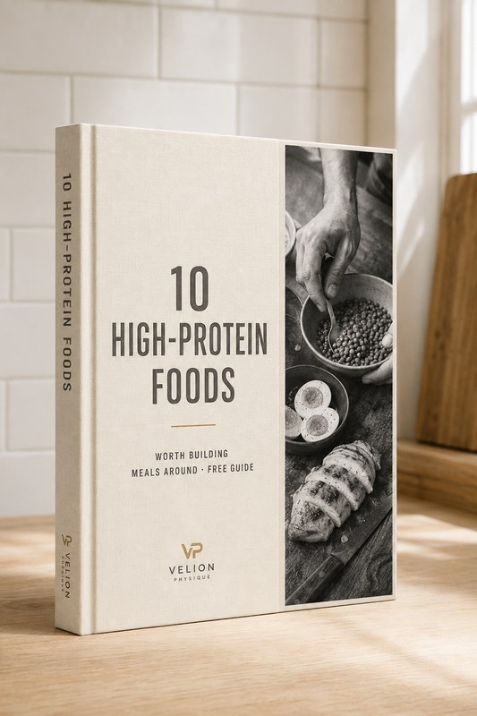 Free Guide: 10 High-Protein Foods Worth Building Meals Around - PDF guide cover