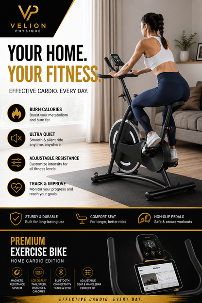 Premium Indoor Exercise Bike | Silent Magnetic Home Cardio Trainer