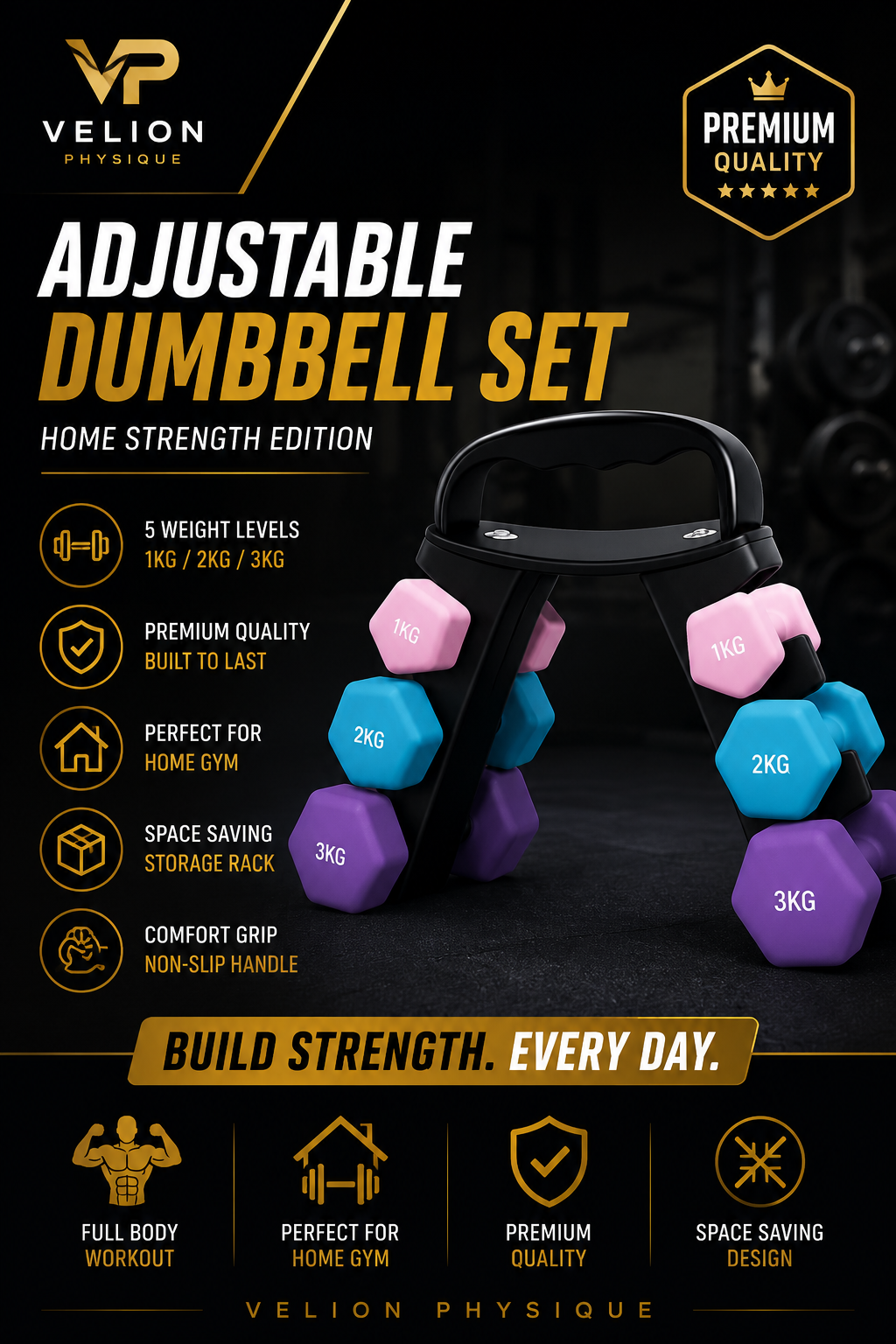 Premium Adjustable Dumbbell Set | Home Strength Edition