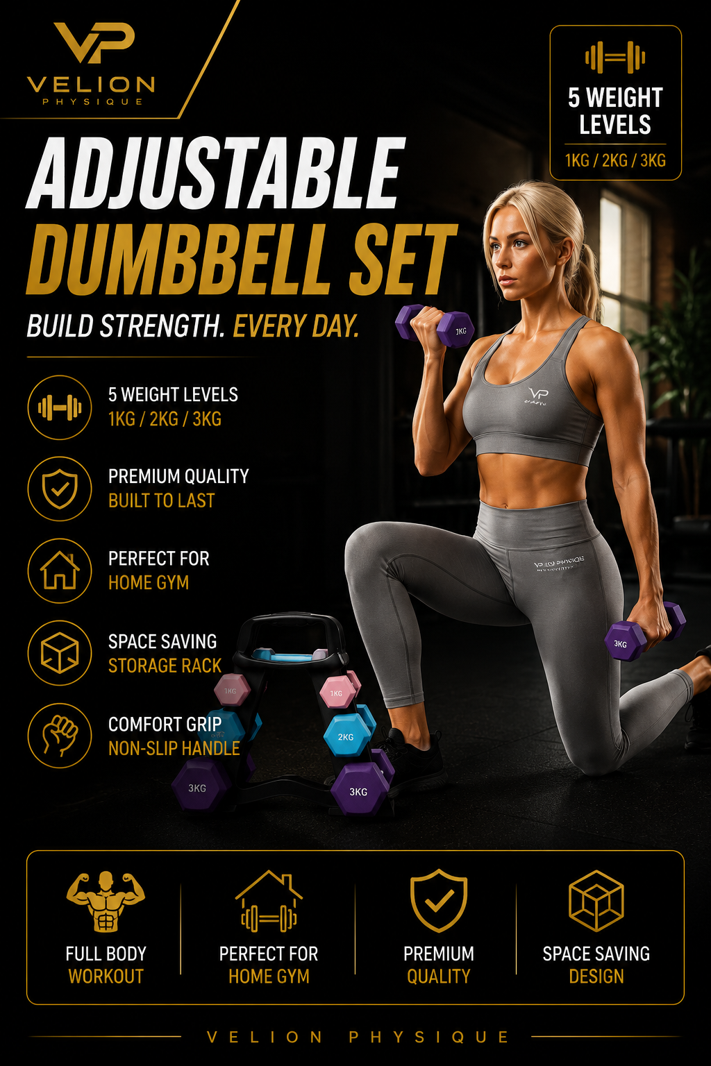 Premium Adjustable Dumbbell Set | Home Strength Edition