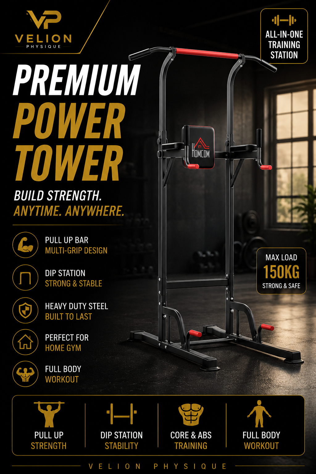 Premium Power Tower | Ultimate Home Gym Station