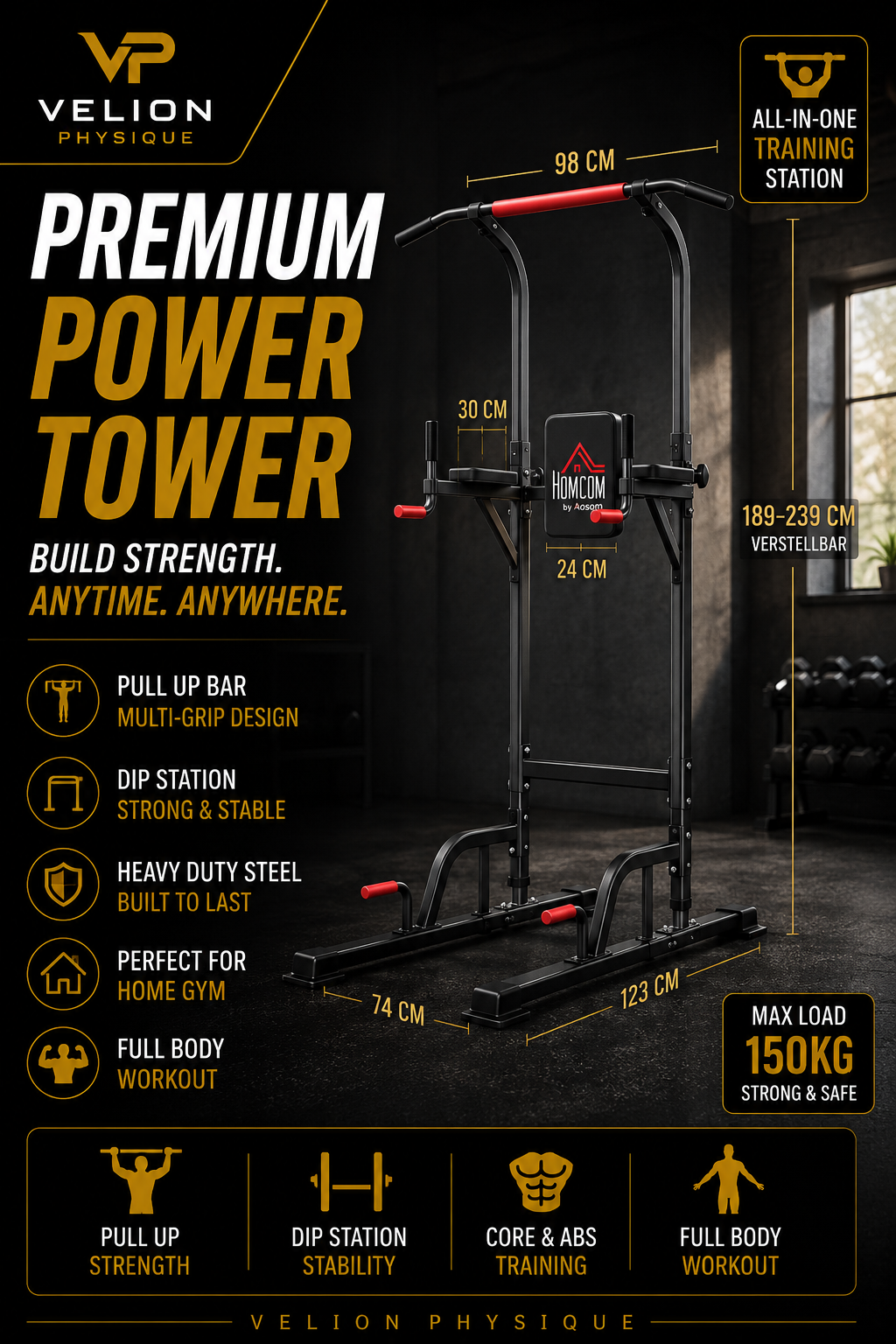 Premium Power Tower | Ultimate Home Gym Station