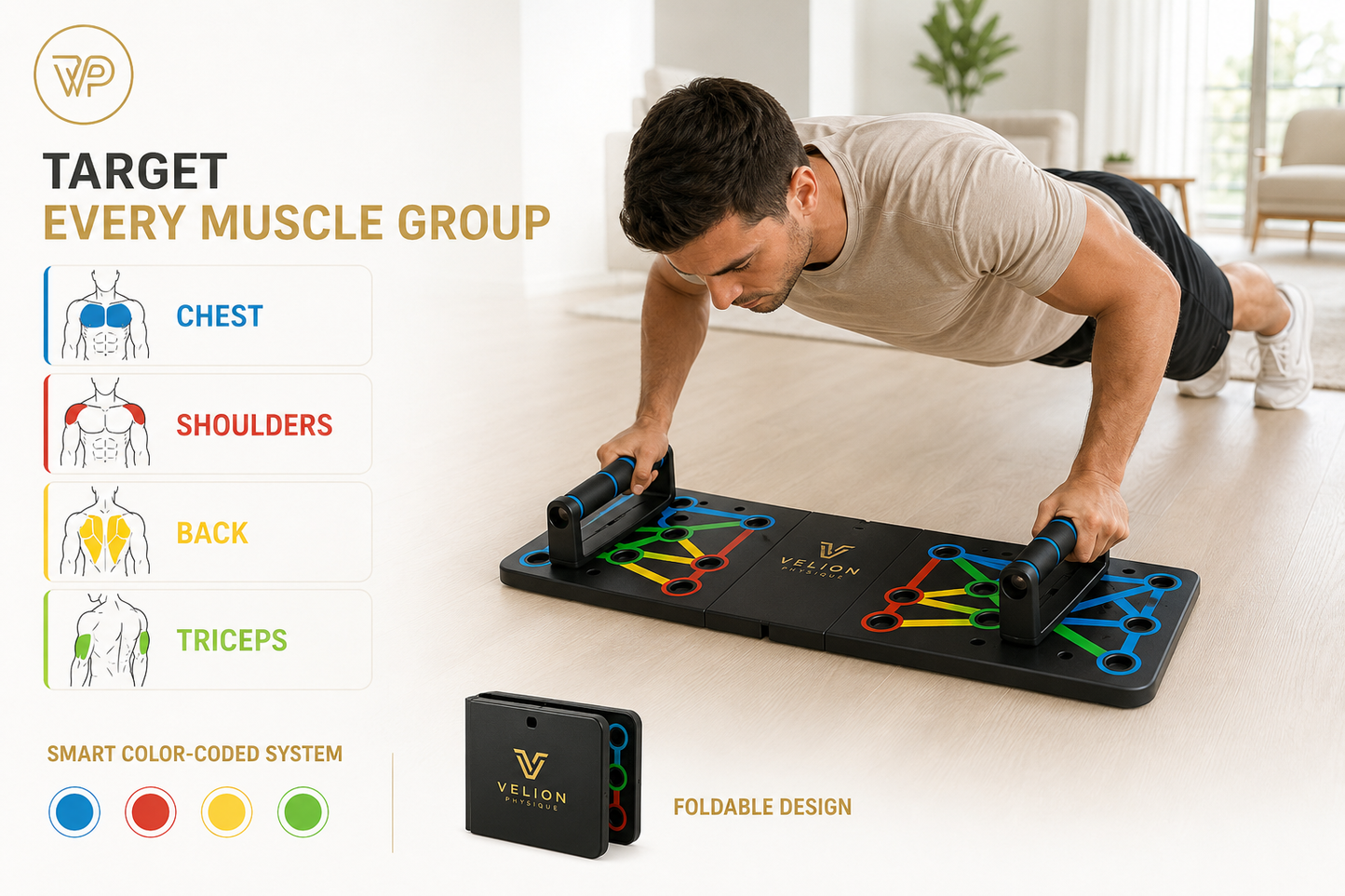 Premium Push-Up Board | Komplettes Oberkörper-Trainingssystem