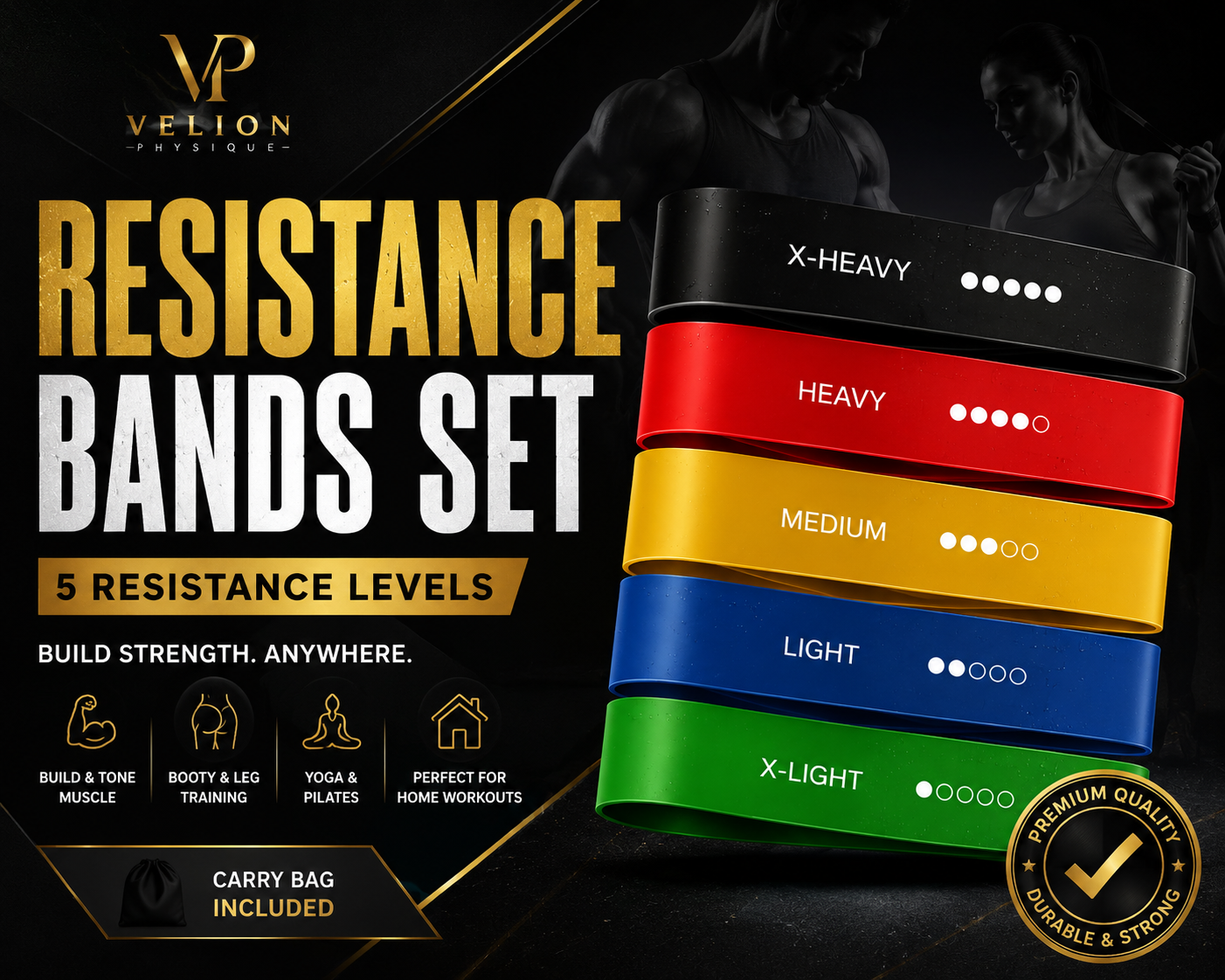 Premium Resistance Bands Set | Home Gym Edition